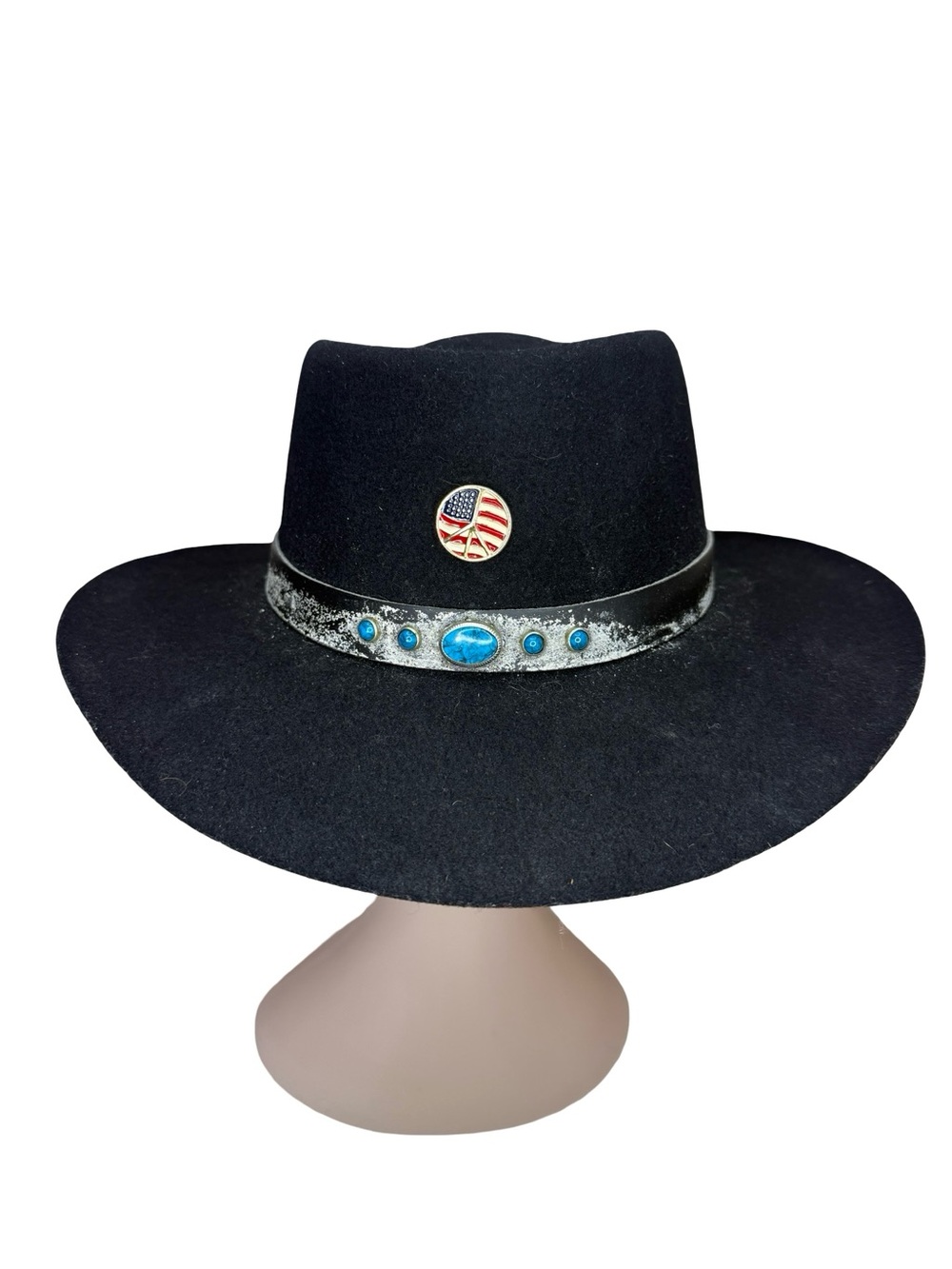 Bee Hat Co Vintage Western Cowboy Hat Black Wool